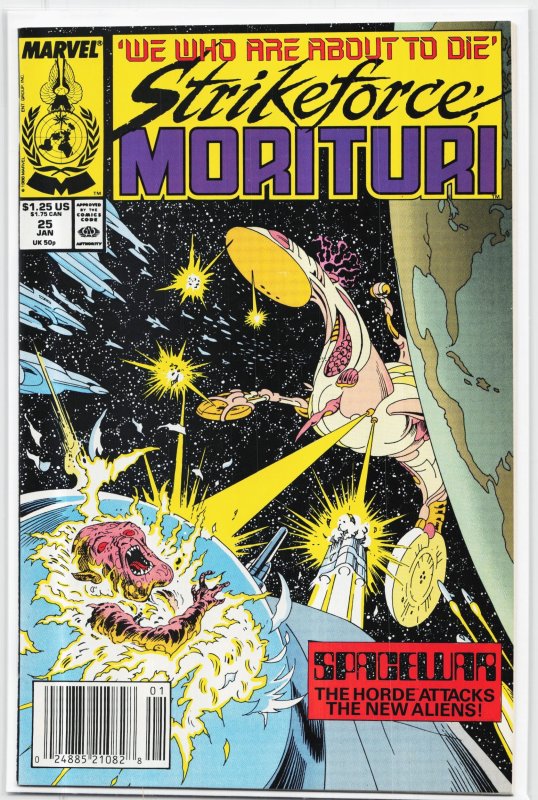 Strikeforce: Morituri #25 (Marvel Comics, 1989), raw, ungraded comic book — front cover