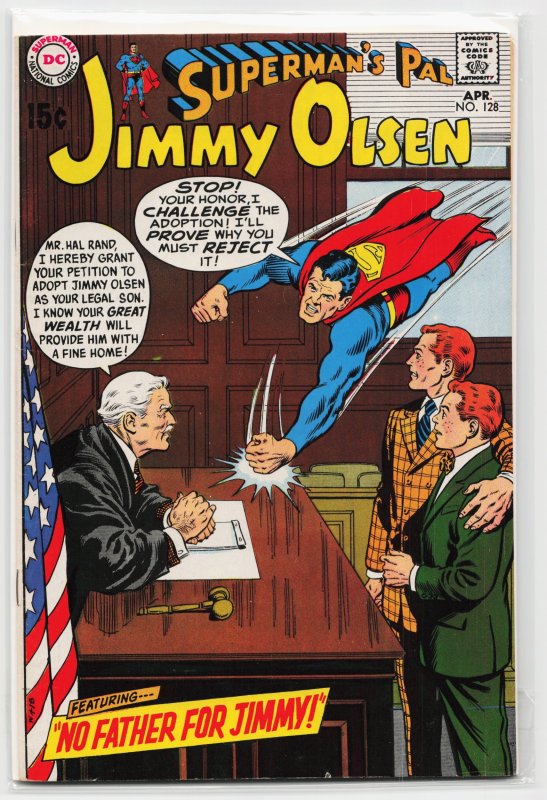 Superman's Pal, Jimmy Olsen #128 (DC Comics, 1970), raw, ungraded comic book — front cover