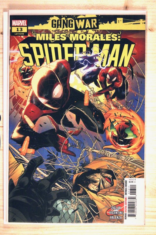 Miles Morales: Spider-Man #13 (Marvel Comics, 2023), raw comic book in NM+ 9.6 condition — front cover