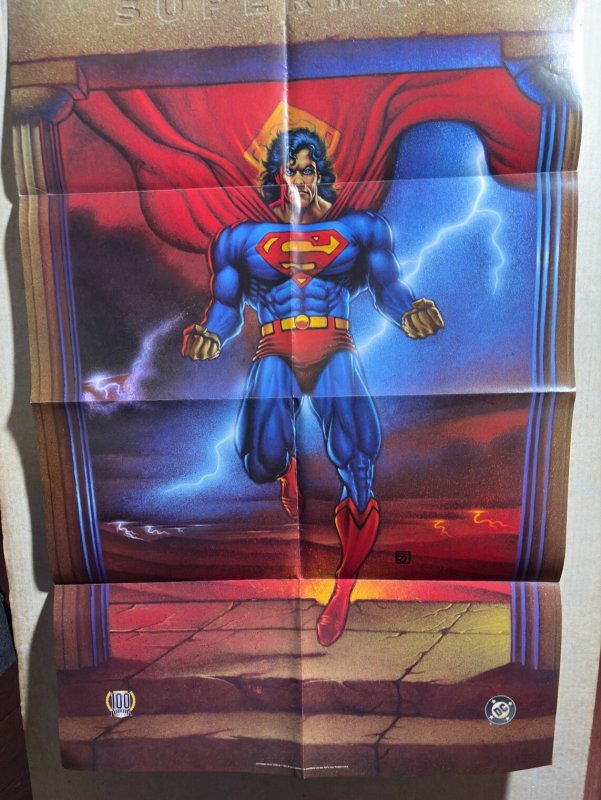 1995 Superman 100 Centennial Edition 22x34" Promo Poster FN 6.0 DC Comics (DC Comics, 1995), raw comic book in FN 6.0 condition — front cover