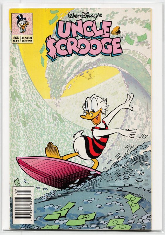 Uncle Scrooge #266 (Disney Comics, 1992), raw, ungraded comic book — front cover