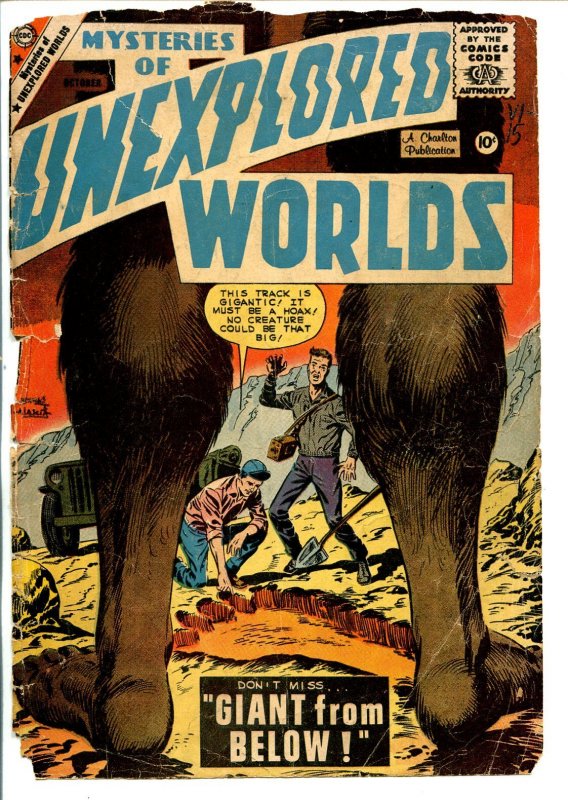 Mysteries of Unexplored Worlds #15 (Charlton Comics, 1959), raw comic book in FR condition — front cover