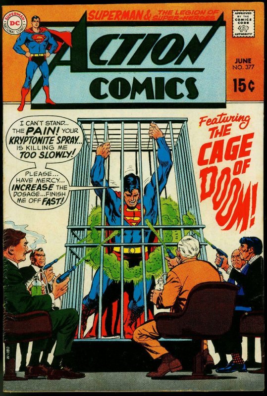 Action Comics #377 (DC Comics, 1969), raw comic book in VG/FN condition — front cover