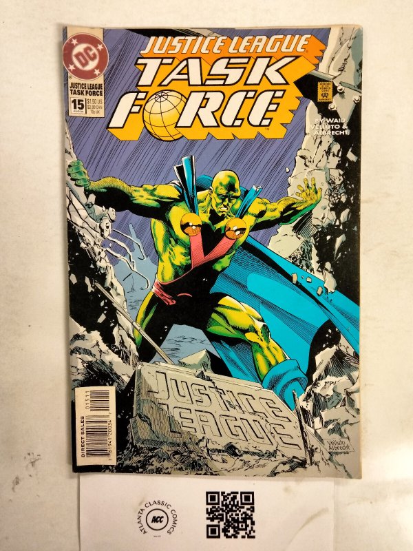Justice League Task Force #15 (DC Comics), raw comic book in VF condition — front cover
