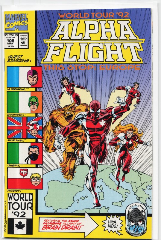 Alpha Flight #108 (Marvel Comics, 1992), raw, ungraded comic book — front cover