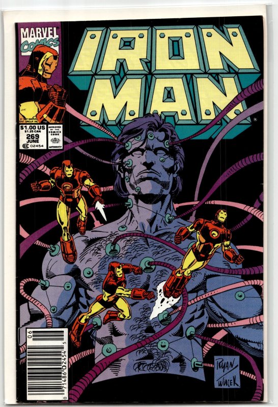 Iron Man #269 (Marvel Comics, 1991), raw, ungraded comic book — front cover