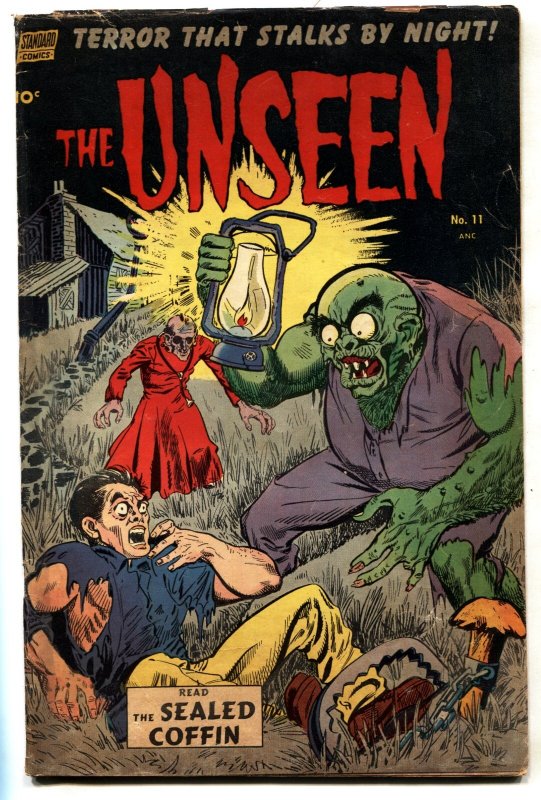 Unseen #11 (1953), raw, ungraded comic book — front cover