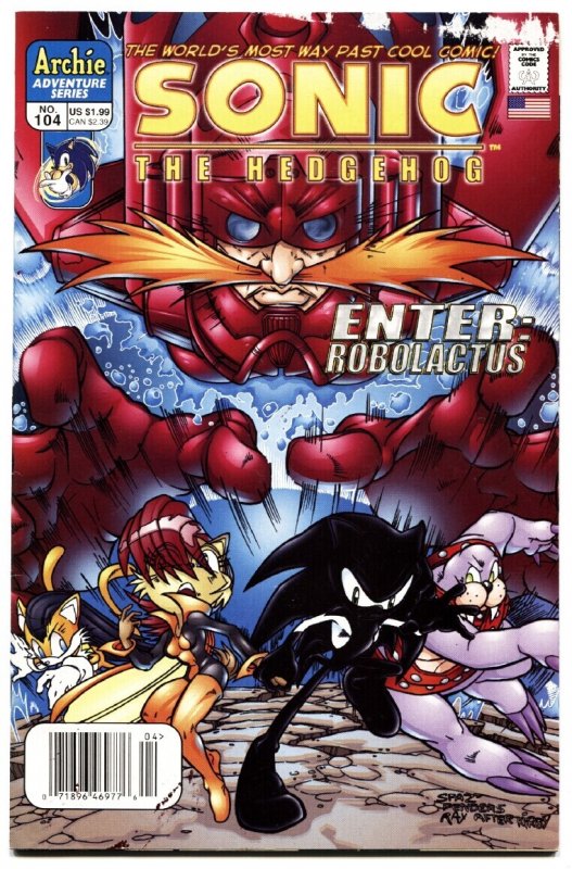 Sonic the Hedgehog #104 (Archie Comics, 2002), raw comic book in FN condition — front cover