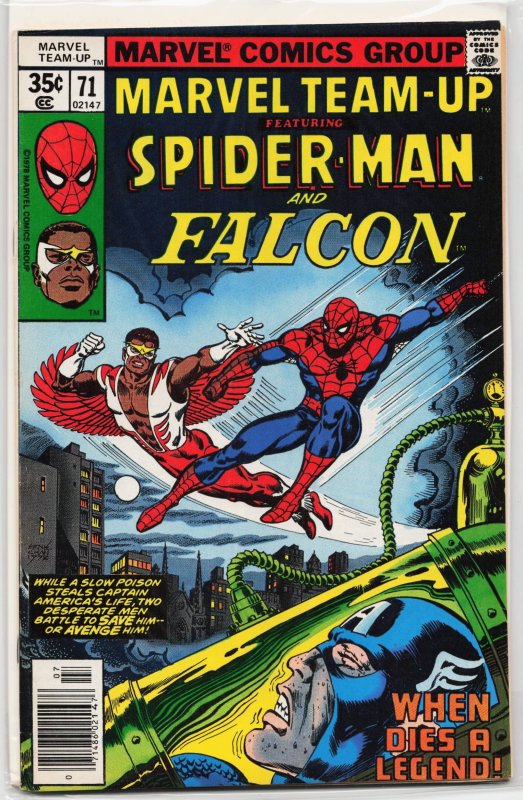 Marvel Team-Up #71 (Marvel Comics, 1978), raw, ungraded comic book — front cover