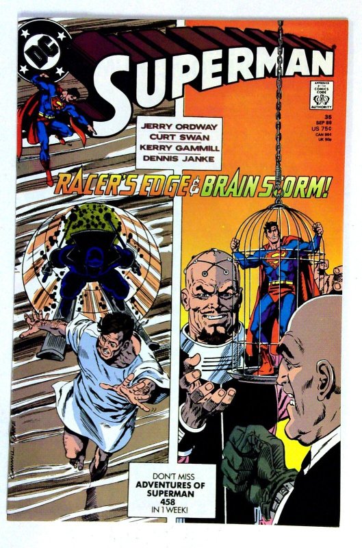 Superman #35 (DC Comics, 1989), raw comic book in NM- condition — front cover