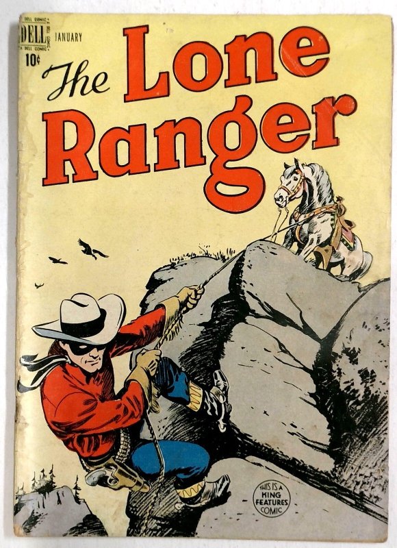 Lone Ranger #7 - 1949- Lone Ranger and Silver Cover art - Dell Golden Age Weste (Dell, 1949), raw, ungraded comic book — front cover