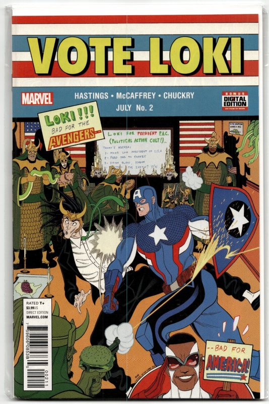 Vote Loki #2 (Marvel Comics, 2016), raw, ungraded comic book — front cover