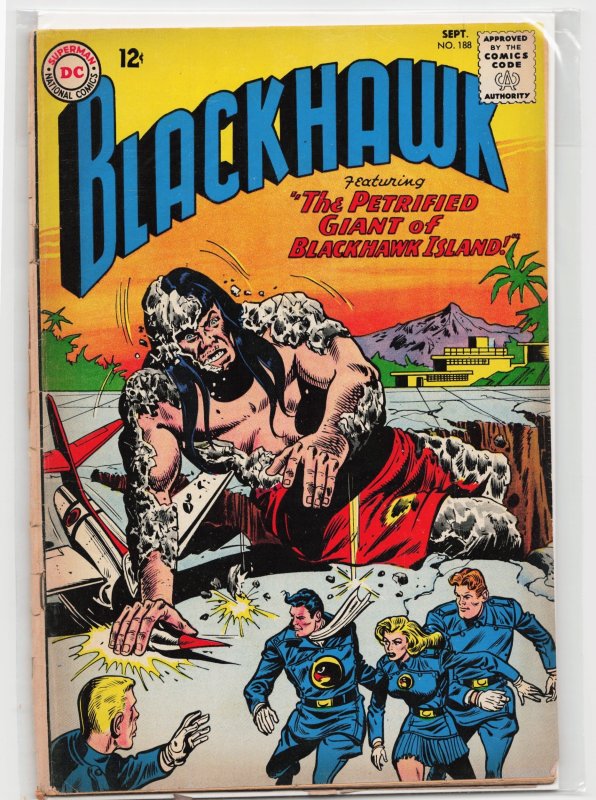 Blackhawk #188 (DC Comics, 1963), raw, ungraded comic book — front cover