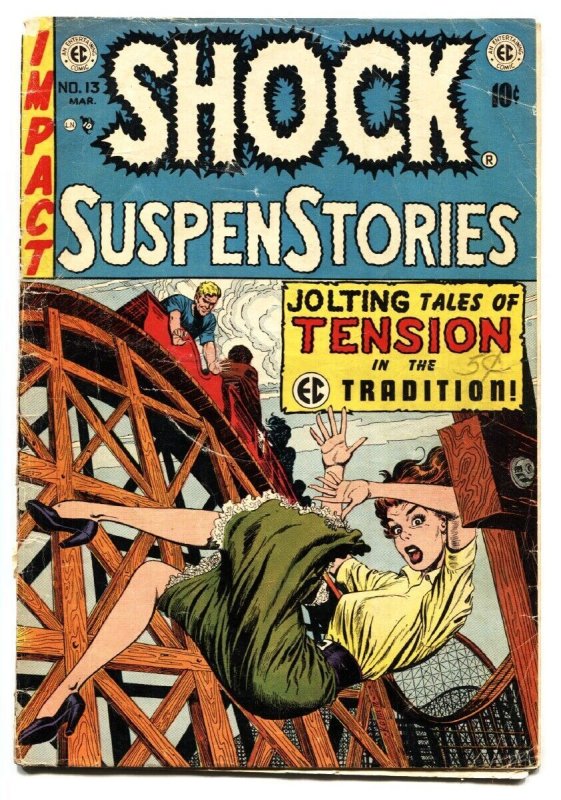 Shock SuspenStories #13 (EC Comics, 1954), raw comic book in VG- condition — front cover