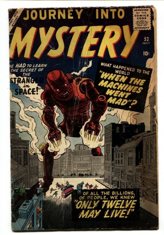 Journey into Mystery #53 (Atlas Comics, 1959), raw comic book in VG- condition — front cover