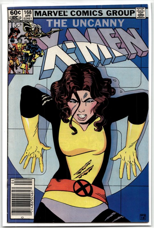 The Uncanny X-Men #168 (Marvel Comics, 1983), raw, ungraded comic book — front cover