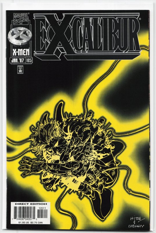 Excalibur #105 (Marvel Comics, 1997), raw, ungraded comic book — front cover