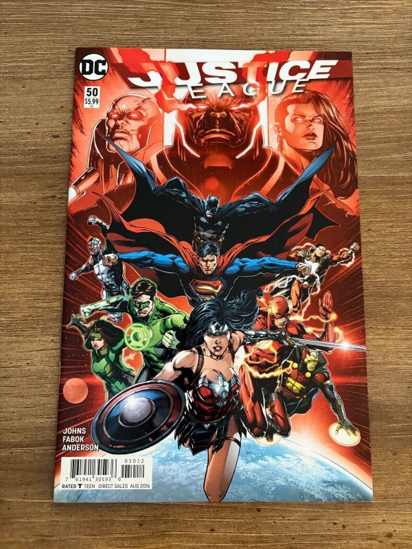 Justice League #50 (DC Comics, 2016), raw comic book in NM condition — front cover