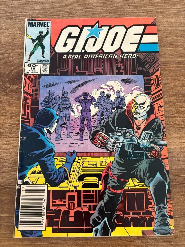 G.I. Joe #18 (Marvel Comics), raw comic book in FN- condition — front cover