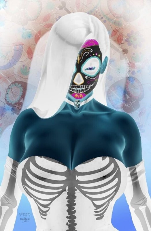Jessica Rabbit Cosplay Day of the Dead 1:10 Inverted Variant Cbsn Live, raw, ungraded comic book — front cover
