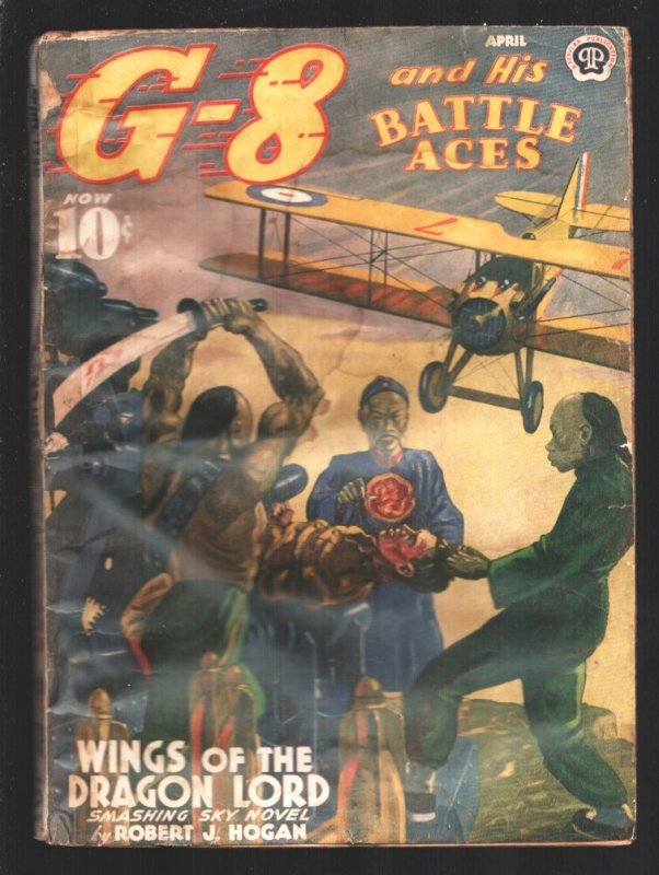G-8 and His Battle Aces 4/1940- Wings of the Dragon Lord G, raw, ungraded comic book — front cover