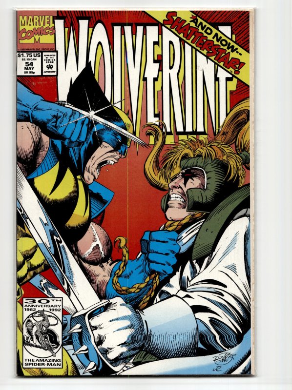 Wolverine #54 (Marvel Comics, 1992), raw, ungraded comic book — front cover