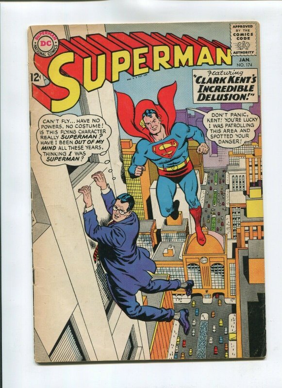 Superman #174 (DC Comics, 1965), raw comic book in FN condition — front cover
