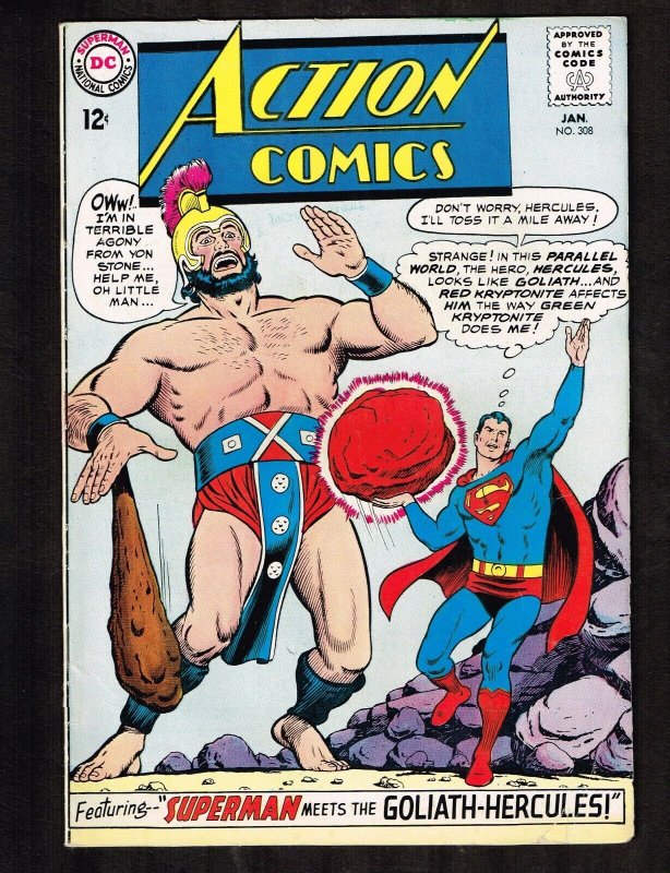 Action Comics #308 (DC Comics, 1963), raw comic book in 4.0 condition — front cover