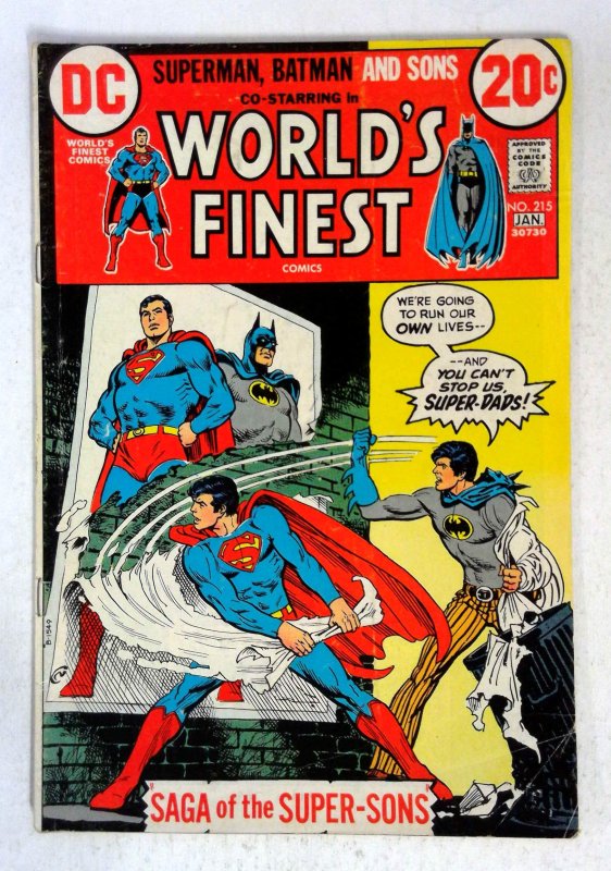 World's Finest #215 (DC Comics, 1973), raw comic book in VG condition — front cover
