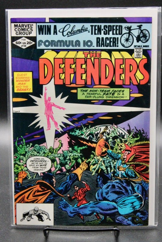 The Defenders #104 (Marvel Comics, 1982), raw, ungraded comic book — front cover