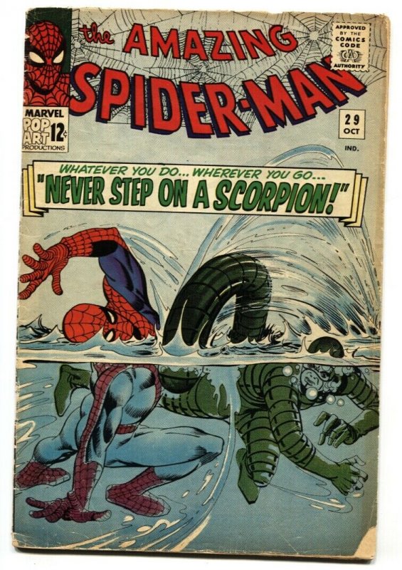 Amazing Spider-Man #29-1965 Steve Ditko Art-Scorpion-Silver AGE vg- (Marvel Comics, 1965), raw, ungraded comic book — front cover