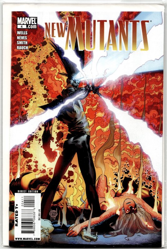 New Mutants #4 (Marvel Comics, 2009), raw, ungraded comic book — front cover