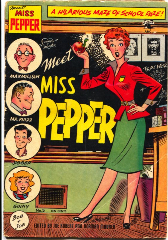 Meet Miss Pepper #5 (St. John Publications, 1954), raw, ungraded comic book — front cover