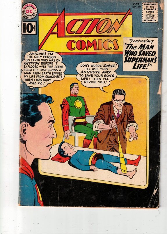 Action Comics #281 (DC Comics, 1961), raw comic book in VG condition — front cover