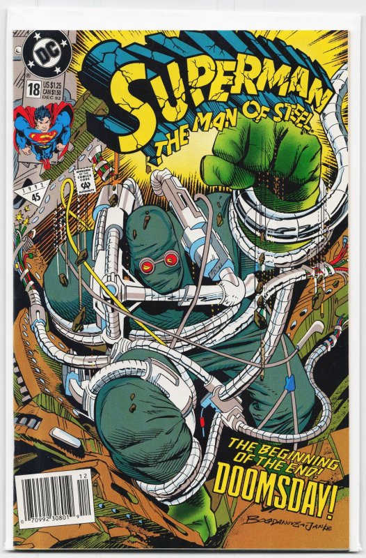 Superman: The Man of Steel #18 (DC Comics, 1992), raw, ungraded comic book — front cover