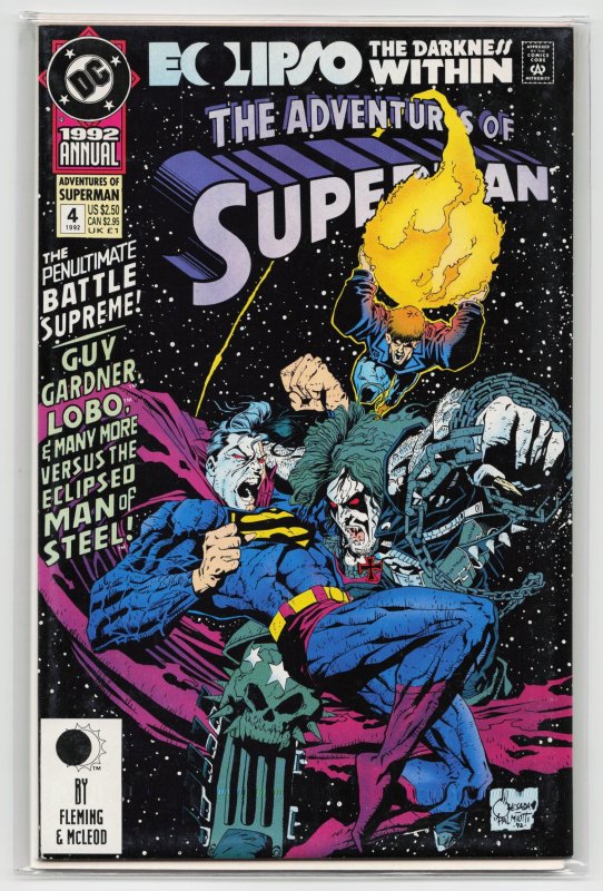 Adventures of Superman Annual #4 (DC Comics, 1992), raw, ungraded comic book — front cover