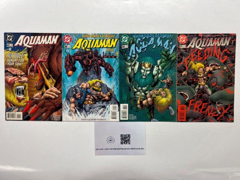 4 Aquaman DC Comic Books # 31 34 35 42 Superman Joker Batman Robin 58 JS45, raw, ungraded comic book — front cover
