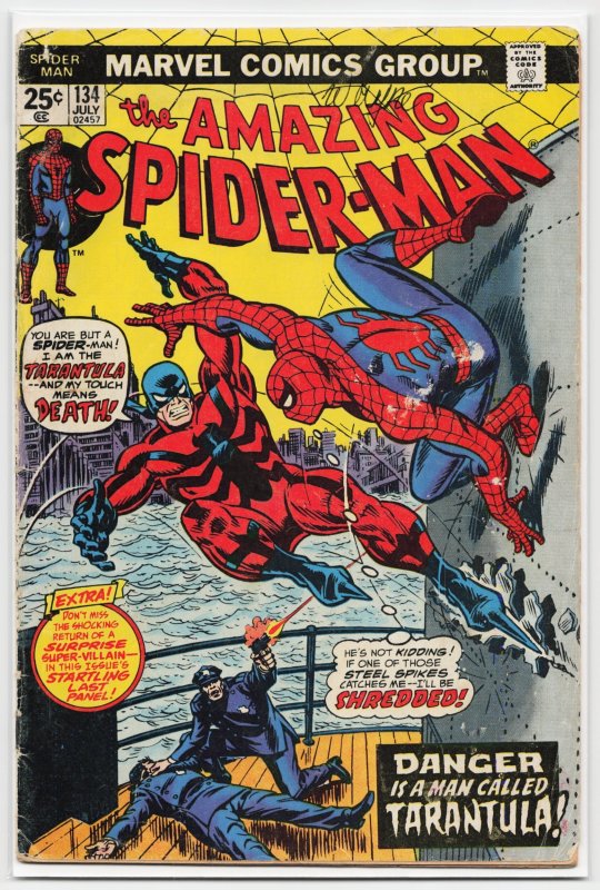 The Amazing Spider-Man #134 (Marvel Comics, 1974), raw, ungraded comic book — front cover