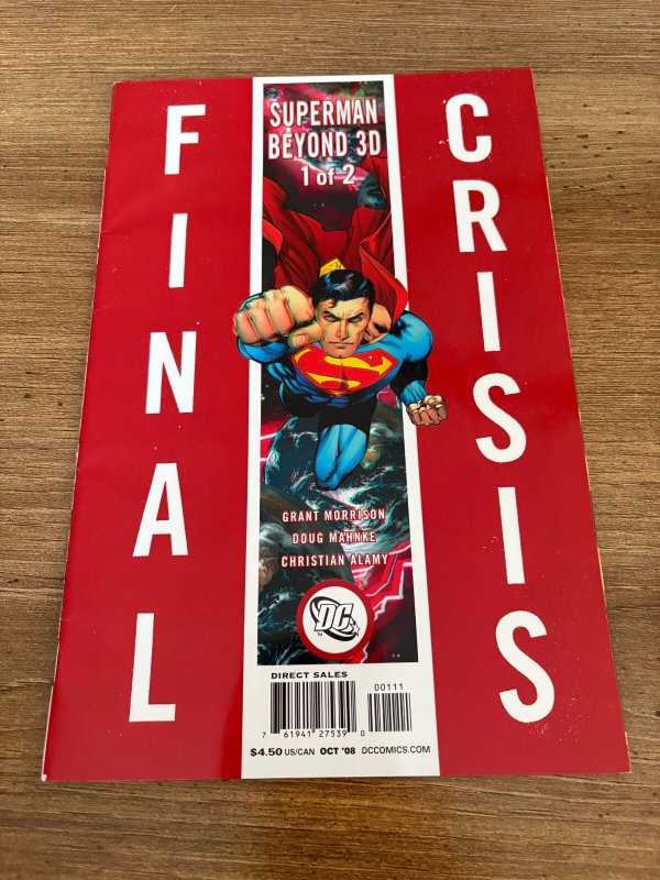 Lot of 2 Superman Beyond 3D Final Crisis DC Comic Books # 1 2 Vf-Nm 12 J459, raw comic book in NM condition — front cover