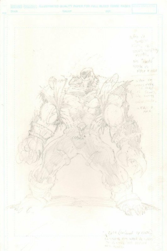 Original Pencil Character Design by Tony Daniel, raw, ungraded comic book — front cover