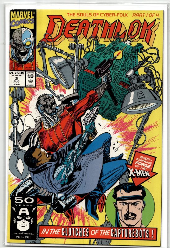 Deathlok #2 (Marvel Comics, 1991), raw, ungraded comic book — front cover