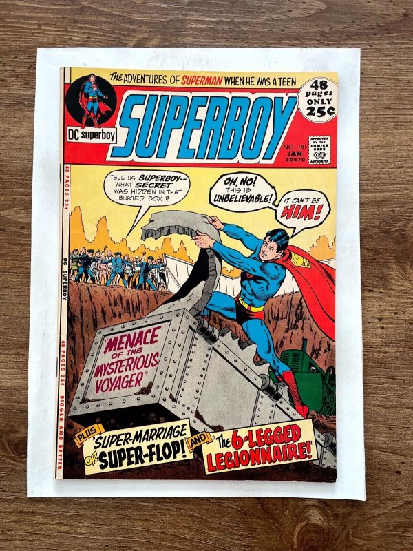 Superboy #181 (DC Comics), raw comic book in VF/NM condition — front cover