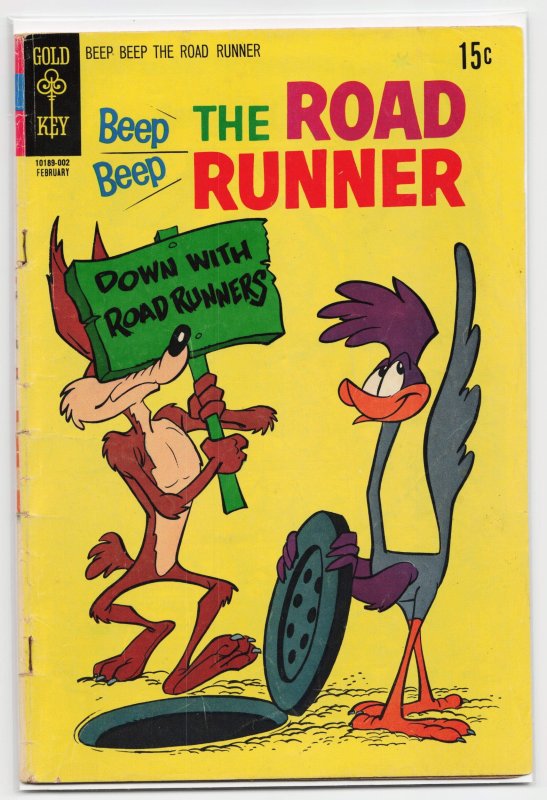 Beep Beep the Road Runner #16 (Gold Key, 1970), raw, ungraded comic book — front cover