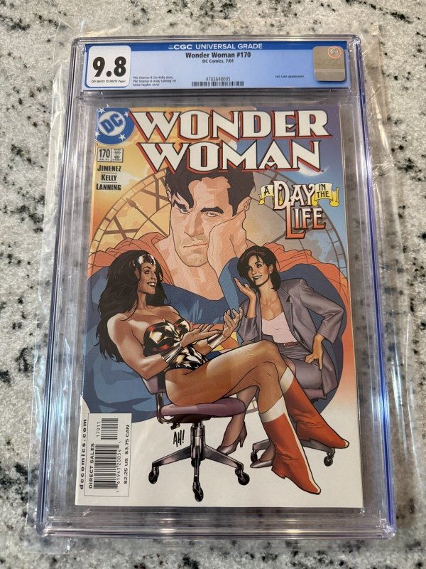 Wonder Woman #170 (DC Comics), CGC 9.8 graded comic book, Universal Blue label — front cover in its holder