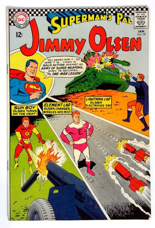 Superman's Pal Jimmy Olsen #99 (DC Comics, 1966), raw comic book in VG/FN condition — front cover