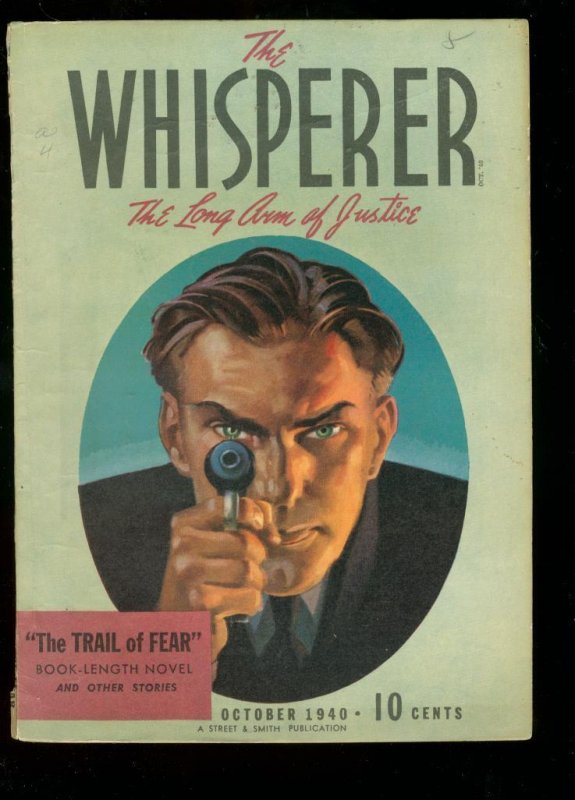 Pulp: Whisperer Oct 1940 Street Smith Trail of Fear #1 (1940), raw comic book in FN condition — front cover