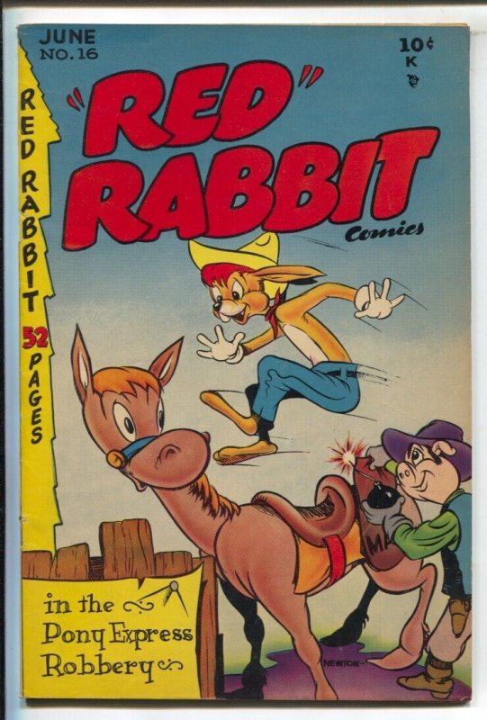 Red Rabbit #16 (1950), raw, ungraded comic book — front cover