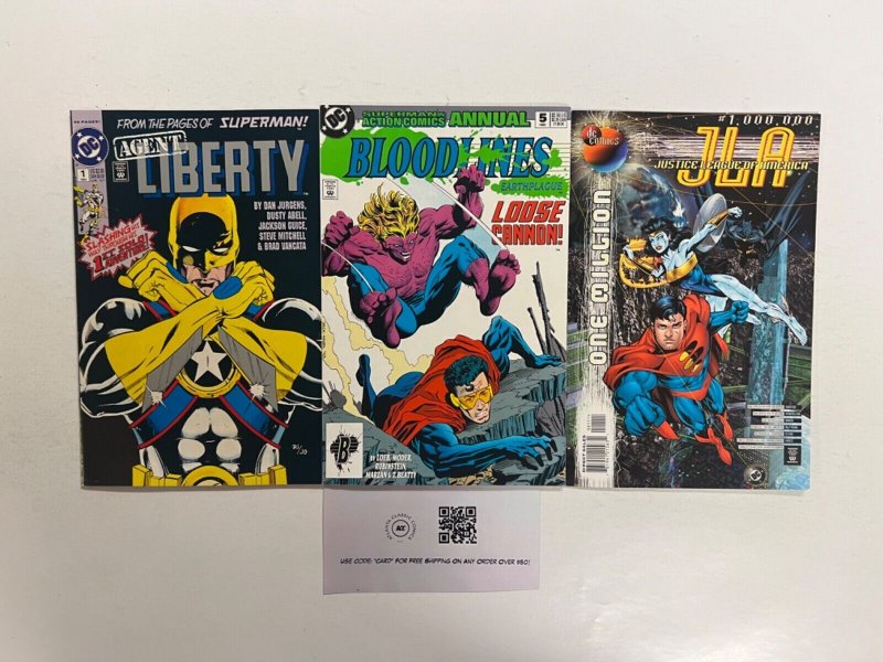 3 DC Comics JLA #1, raw, ungraded comic book — front cover