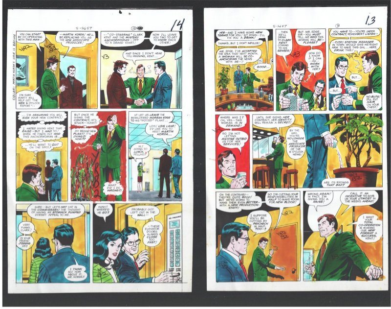 Superman #316 Color Guide Story Pages #9, 10, 11-1977-3 Hand Colored Color Guide (DC Comics, 1977), raw, ungraded comic book — front cover