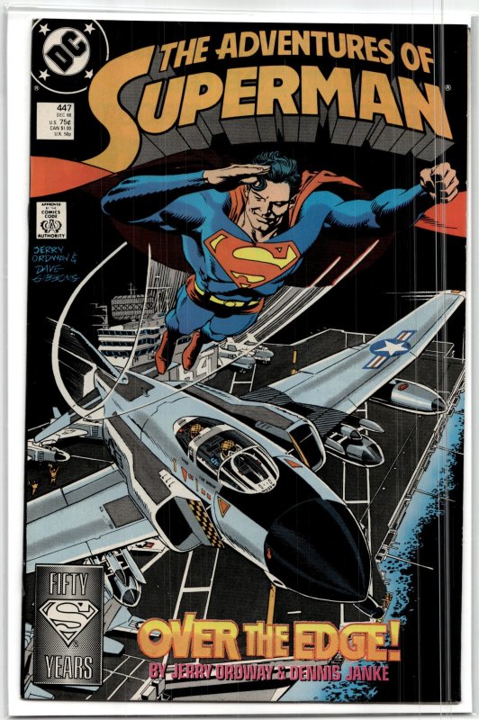 Adventures of Superman #447 (DC Comics, 1988), raw, ungraded comic book — front cover